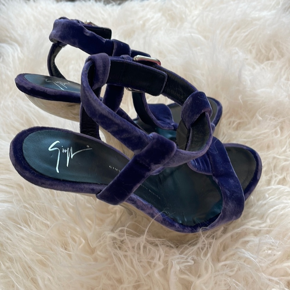 giuseppe Zanotti velvet purple heels